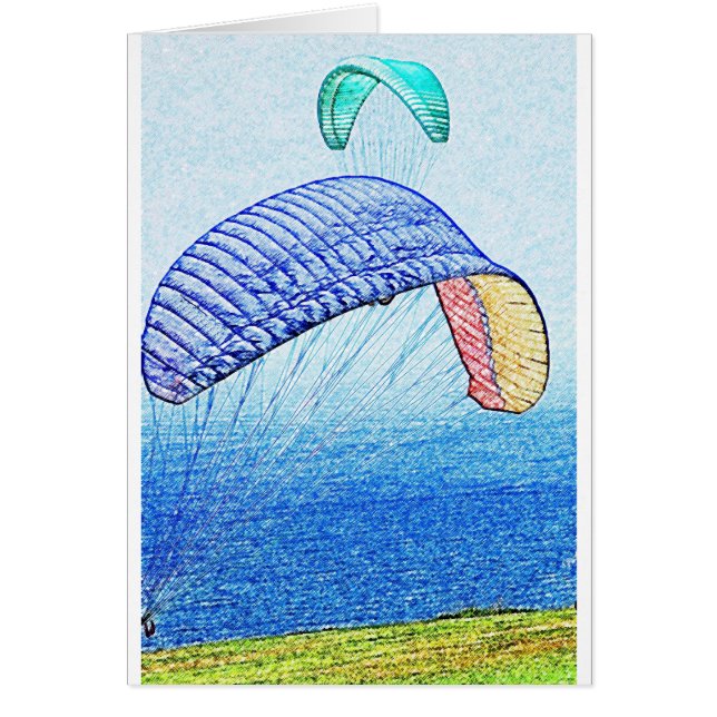 Soaring för Paragliding Hälsningskort (Framsidan)