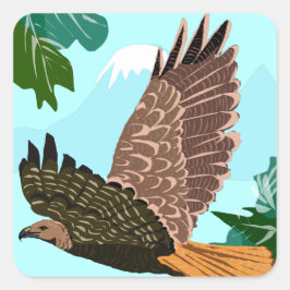 Soaring Hawk Presentkort Fyrkantigt Klistermärke