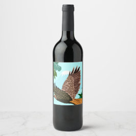 Soaring Hawk Presentkortsetikett Vinflaska Etikett