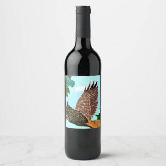 Soaring Hawk Presentkortsetikett Vinflaska Etikett