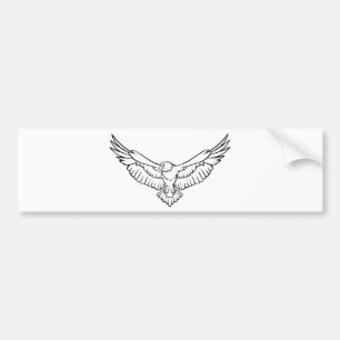 Soaring örn som flyger - som är svartvit bildekal