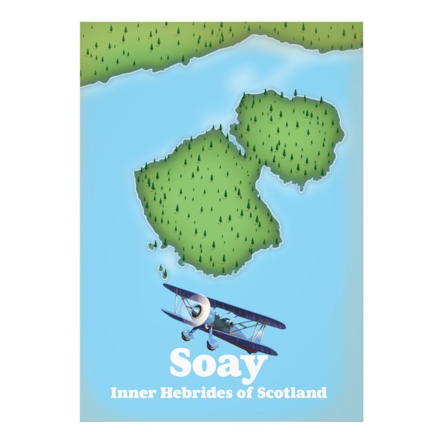 Soay Inre Hebriderna av Skottland karta Fototryck (Framsidan)