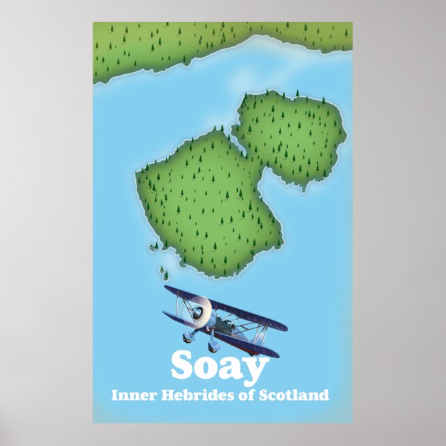 Soay Inre Hebriderna Skottland karta Poster (Framsidan)