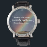 SOB-återställningskvot för inspirationsbruk Armbandsur<br><div class="desc">Återhämtningen är som en storm. Låt inte regnet få ner dig. Regnbågen kommer. Ett motiverat recitationstecken för drogmissbruk är en gåva för uppmuntran till lugn med en vacker inspirerande regnbågsbild. Underbar armbandsur för en rehab-anläggning eller sober house-arbetare eller boende.</div>