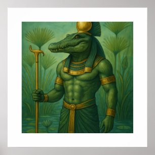 Sobek Crokodile Gud Poster   Ancient Myth Art