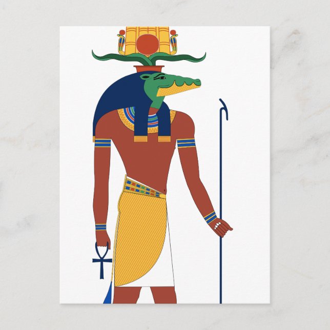 Sobek Crokodile Gud Vykort (Framsida)