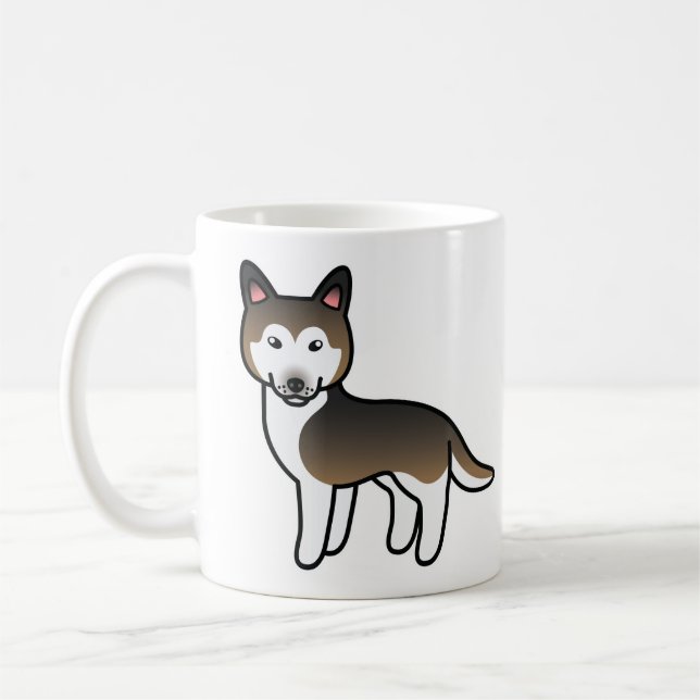 Sobelfärgad seriefigur Sibirians husky hund Kaffemugg (Vänster)