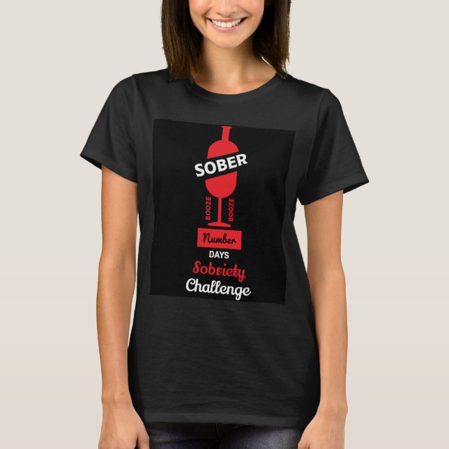 Sober AF Alkohol Addict Recovery T-Shirt (Framsida)