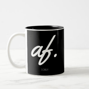 Sober AF - Sober Gifts Manar Women Två-Tonad Mugg