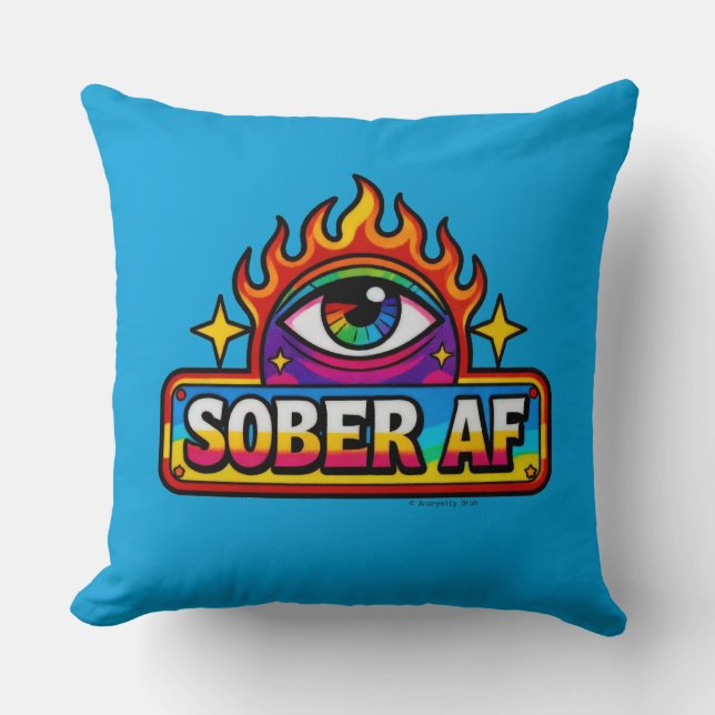 Sober AF - Throw Pillow Kudde (Framsida)
