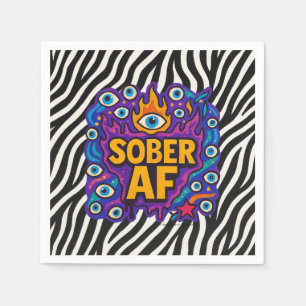 Sober AF - Zebramönster - Pappersservett