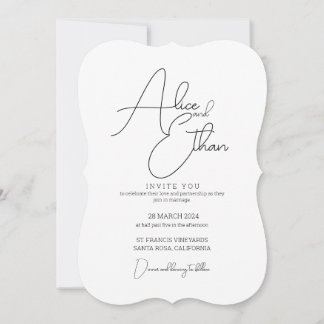 Sober and Elegant Wedding invitation Inbjudningar
