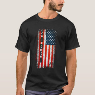 Sober-årsdag Sober American Flagga Aa T Na One Shirt