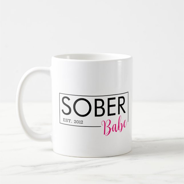 Sober Babe Est. Anpassningsbar Kaffemugg (Vänster)