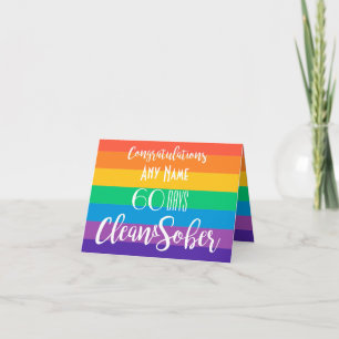 Sober Birthday Sobriday-jubileet regnbåge LGBT Kort
