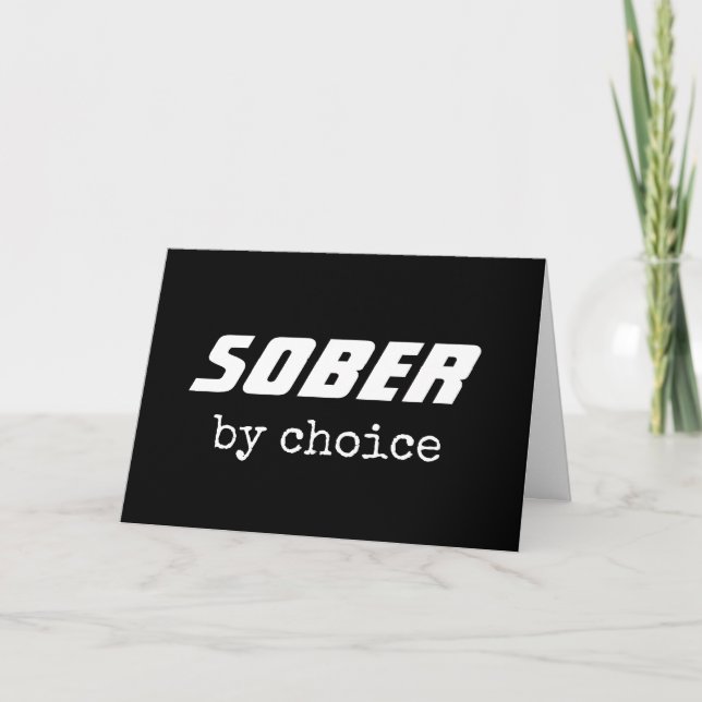 Sober by Choice, Sobriety Typography Motivational Kort (Framsida)