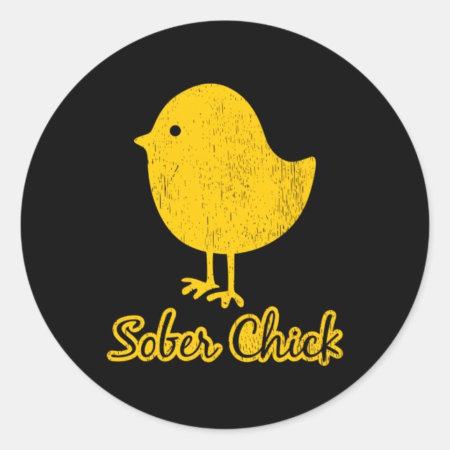 Sober Chick Safety Runt Klistermärke (Framsida)