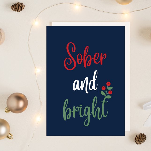 Sober Christmas Card, Personalized Holiday Card Tack Kort (Skapare uppladdad)