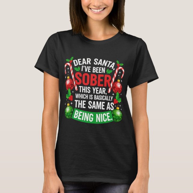 Sober christmas Women T Shirt (Framsida)