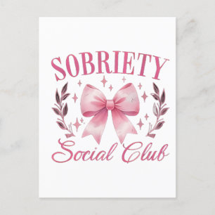 Sober & Clean Living in Recovery Bow Coquette Inbjudan Vykort