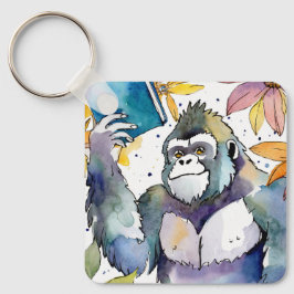 Sober Gorilla w/ Big Bok AA Prayer ANPASSNINGSBAR Nyckelring
