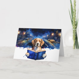 Sober Hund Reading Big Bok Recovery Anibröllopsdag Kort