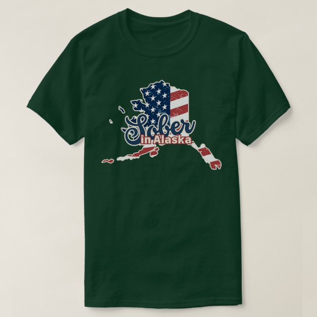 Sober in Alaska Vintage Struktur TShirt T Shirt (Design framsida)