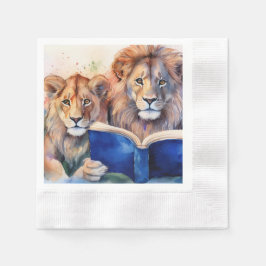 Sober Lejon och Unge Reading Big Bok Pappersservett