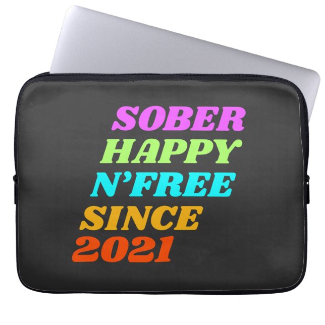 Sober lycklig n'free sedan (anpassa året) laptop fodral (Framsidan)