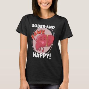 Sober och Lycklig Liver Chibi Joy Recovery Anniver T Shirt