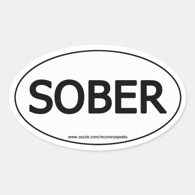 Sober Oval Sticker Ovalt Klistermärke (Framsida)