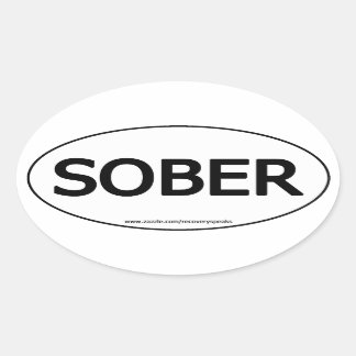 Sober Oval Sticker Ovalt Klistermärke