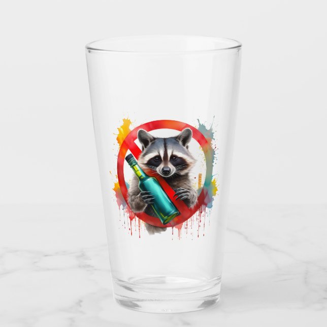 Sober, Raccoon, alkoholfri, alkoholfri, alkoholfri Glaskopp (Framsida)