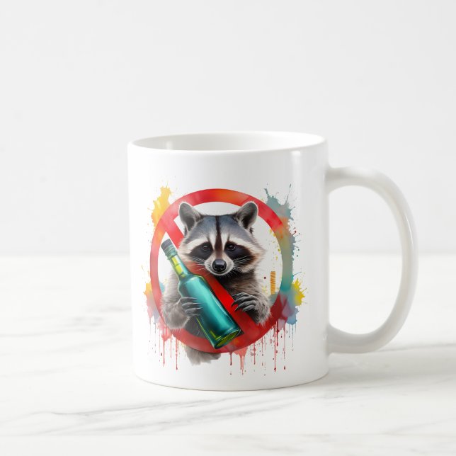 Sober, Raccoon, alkoholfri, alkoholfri, alkoholfri Kaffemugg (Höger)