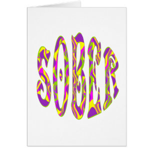 SOBER Retro 60's Art Psychedelic Hälsningskort