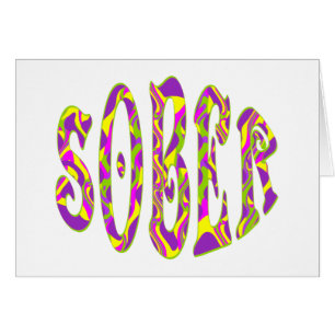 SOBER Retro 60's Art Psychedelic Hälsningskort