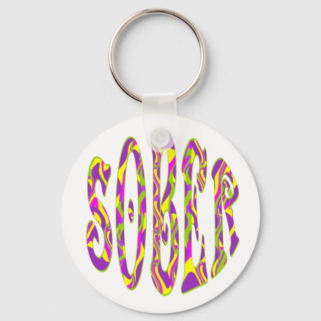 SOBER Retro 60's Art Psychedelic Nyckelring (Framsida)