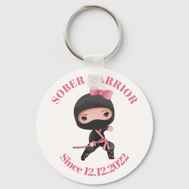 Sober Sedan Keychain for Addence Recovery, Ninja Nyckelring (Framsida)