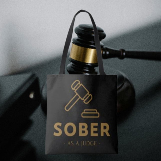 Sober som domare - Guld Gavel Tote Bag Tygkasse (Skapare uppladdad)