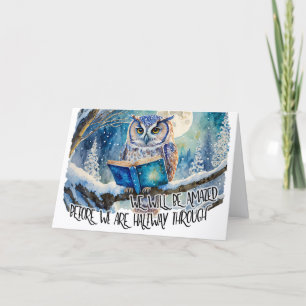 Sober Uggla Reading Big Bok Recovery Årsdag Kort