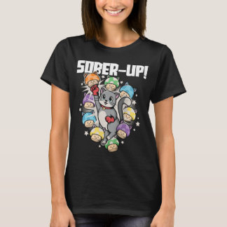 Sober Up Sobriety Cat Gamer T Shirt