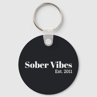 Sober Vibes Est. Sobriety Date Nyckelring