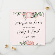 Sobre Tarjetas planas de reserva la fecha rosas