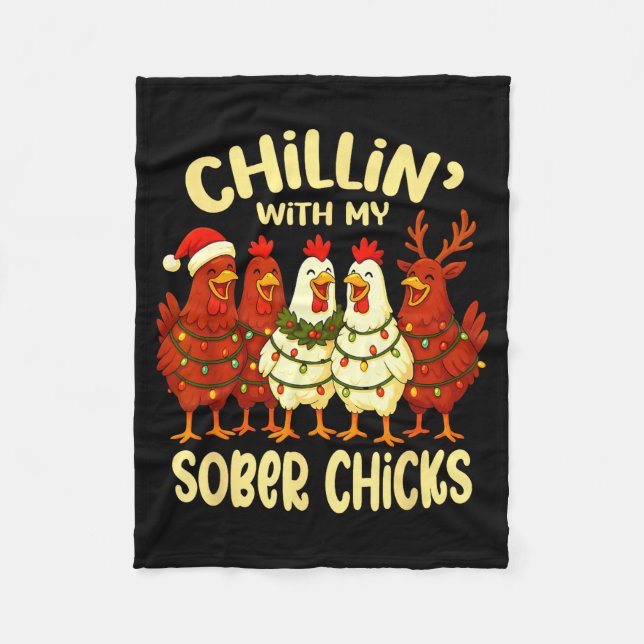 Sobriety Anniversary Recovery Funny Sober Chicks  Fleecefilt (Framsidan)