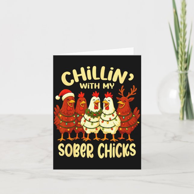 Sobriety Anniversary Recovery Funny Sober Chicks  Kort (Framsida)