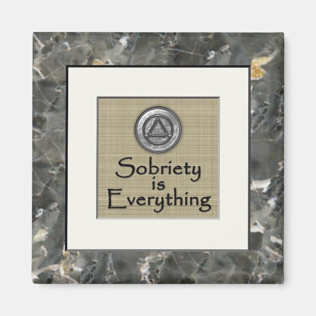 SOBRIETY ÄR ALLT Recovery Security Magnet (Framsidan)