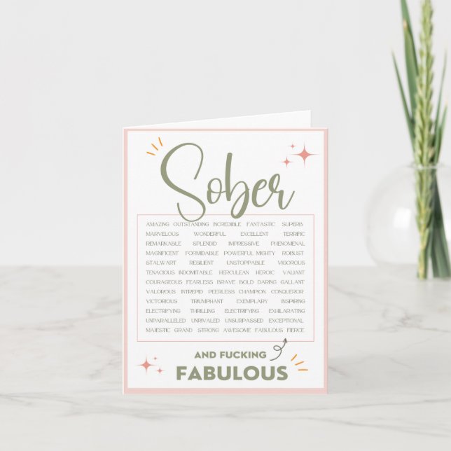 Sobriety Birthday Card  Kort (Framsida)