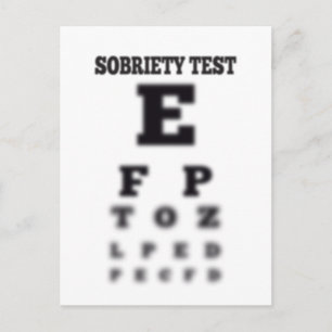 Sobriety Blurry Eye Chart Drunk Test Sober Vykort