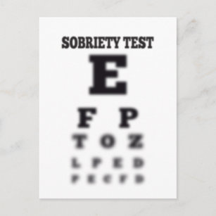 Sobriety Blurry Eye Chart Drunk Test Sober Vykort