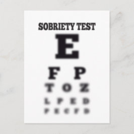 Sobriety Blurry Eye Chart Drunk Test Sober Vykort